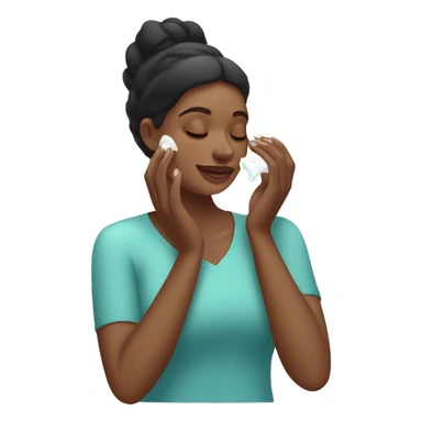 Woman doing skincare sticker