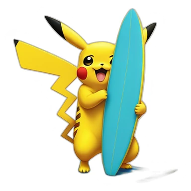 Pikachu debout sur une planche de surf sticker