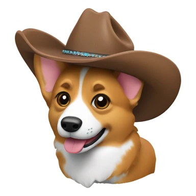 Corgi with cowboy hat sticker