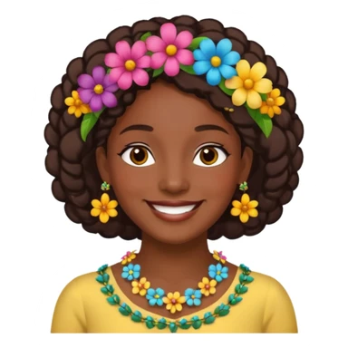 Caribbean person with flower necklace emoji sticker