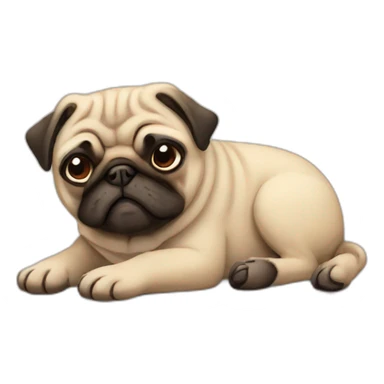 sleepy-pug sticker