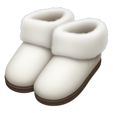 a pair of white winter fluffy slippers sticker