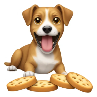 Dog eating crackers sticker