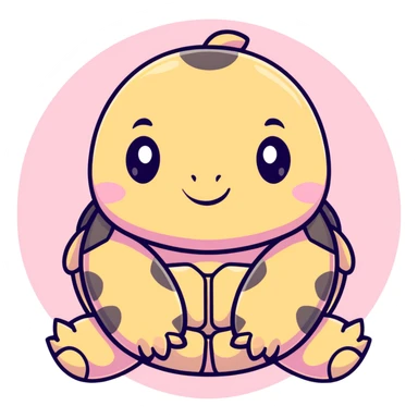 light pink turtle, cute, adorable, looks like a stuffed animal with no details in skin sticker