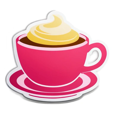 Tea cup pink sticker