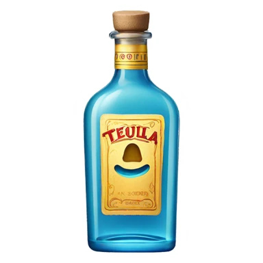 Blue bottle of tequila  sticker