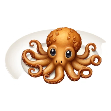 Plate of deep fried baby octopus  sticker