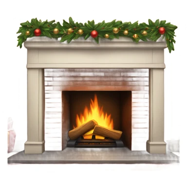 Realistic Christmas fireplace sticker
