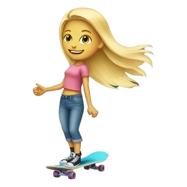 Blond girl on a skateboard  sticker