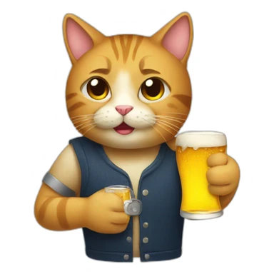 Cat with beer sticker