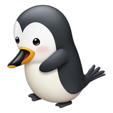 Pingouin qui fait un bisou à un autre pingouin sticker