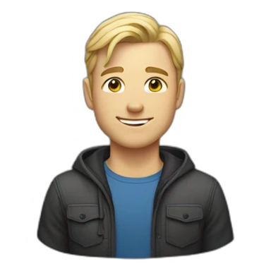 caucasian male, blonde, with dimples sticker