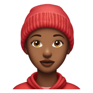 girl in red beanie with natural light pink colored lips  sticker