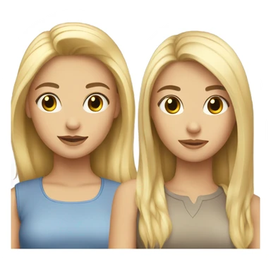 A blonde girl and brunette girl sticker