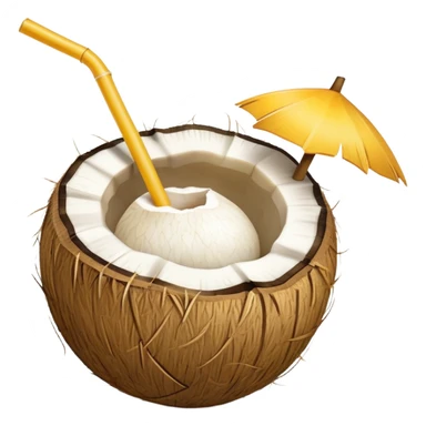 Straw in a coconut sticker