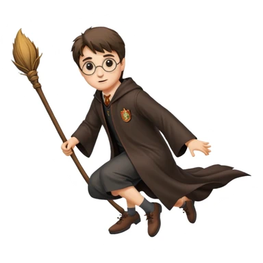Harry potter flying on a broomstick sticker