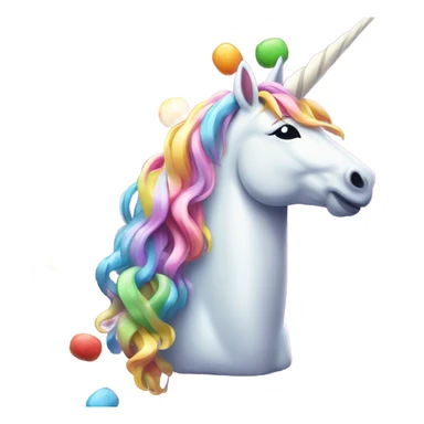 unicorn eating candy sticker