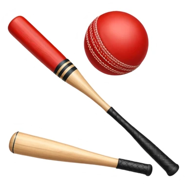 criket ball and bat sticker
