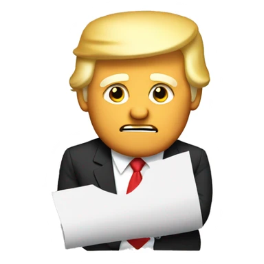 trump with paper in hand sticker