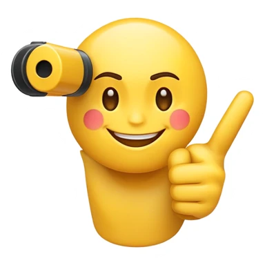 emoji pointing finger guns at itself sticker