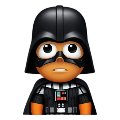 Donald trump with short orange hair in darth vader outfit sticker