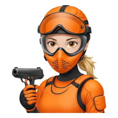 paintball player face girl sticker