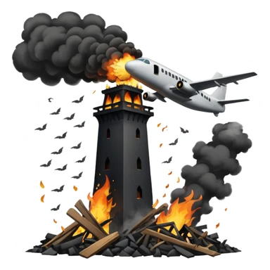 Uçak çarpan kule sticker