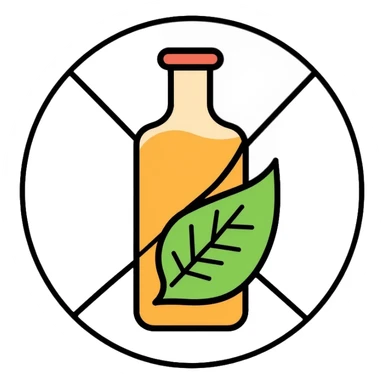 crossed out toxic chemical bottle with leaf alternative sticker