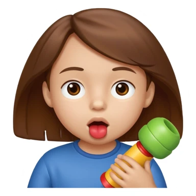 crinça com briquedo na boca sticker