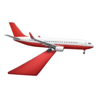 airplane with a red carpet exit sticker
