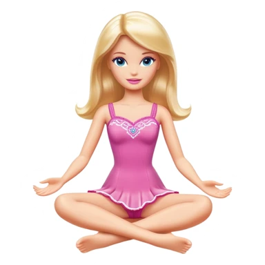 Barbie girl shows her feet with her hands sticker