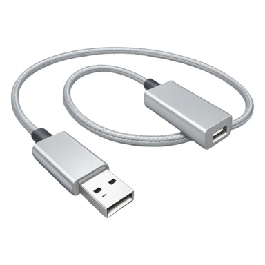 Silver usb cable sticker
