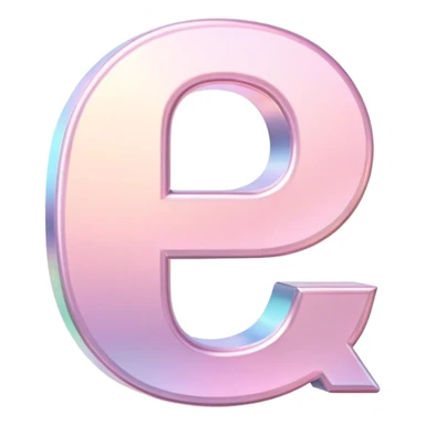Iridescent pastel pink Font setting icon with letter  sticker