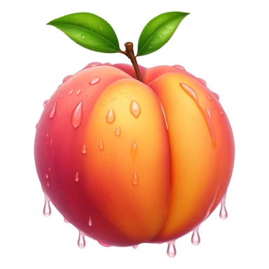 Wet dripping peach sticker