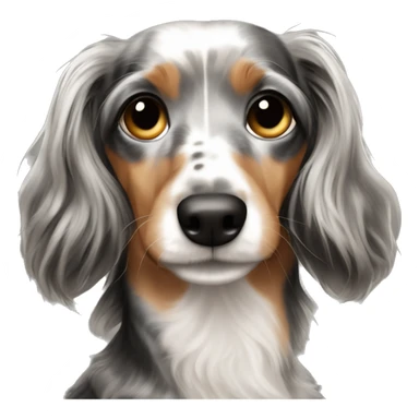 Tri merle dachshund long haired sticker