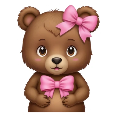 a pregnant girl bear with a pink bow sticker