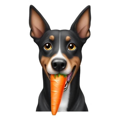 kelpie cross dog eating a carrot ￼ sticker