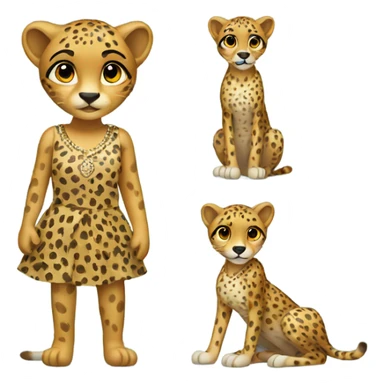 Cheetah with dress sticker