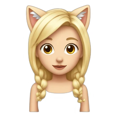 cute blonde girl with a white tail and cat ears sticker