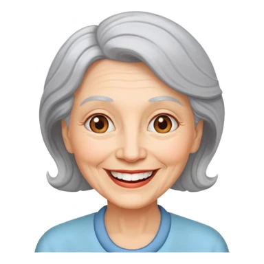 Older lady smiling big sticker