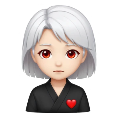 Anime, chibi, white hair, girl, red eyes sticker