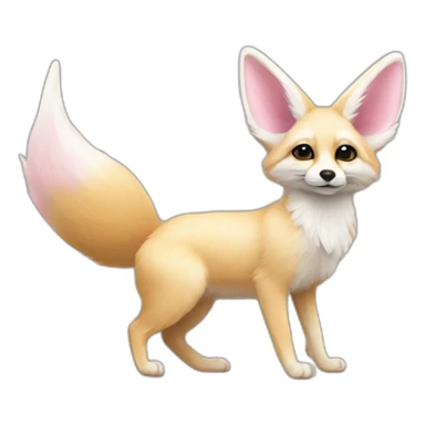 Un fennec blanc et un noeud papillon rose sticker