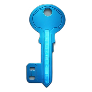 cyber metal key with blue light sticker