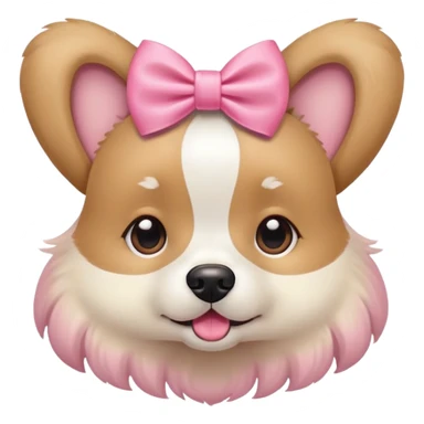 dog with pink bow playful expression sticker