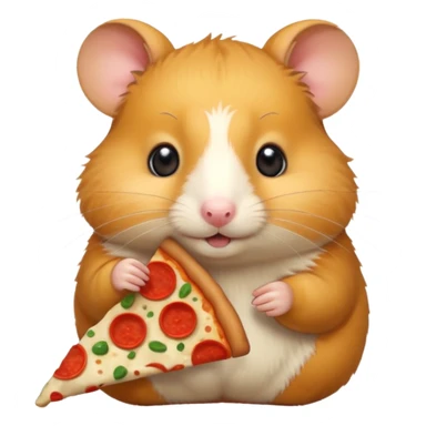 Golden hamster eating pizza sticker