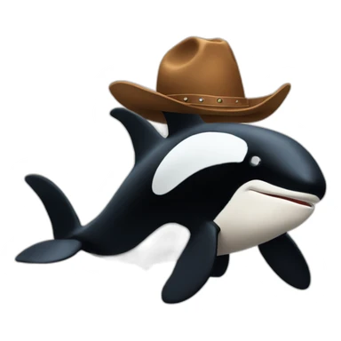 orca with a cowboy hat sticker