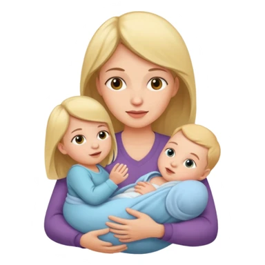 mother with one newborn baby sticker