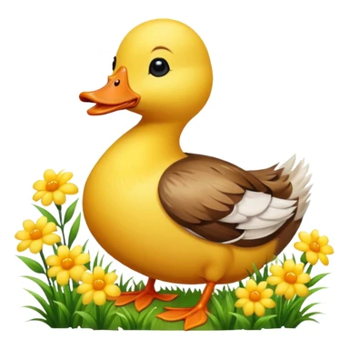 A duck with flowers  sticker