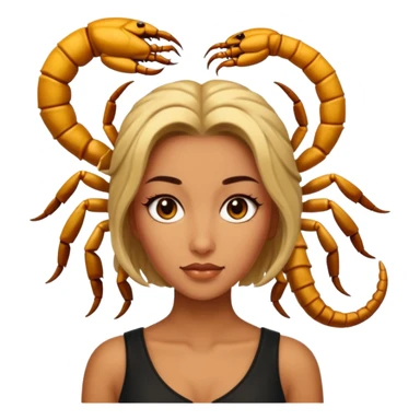 woman with a scorpion-shaped hairstyle. sticker