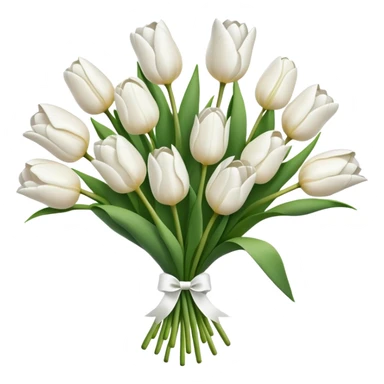 white tulip bouquet  sticker